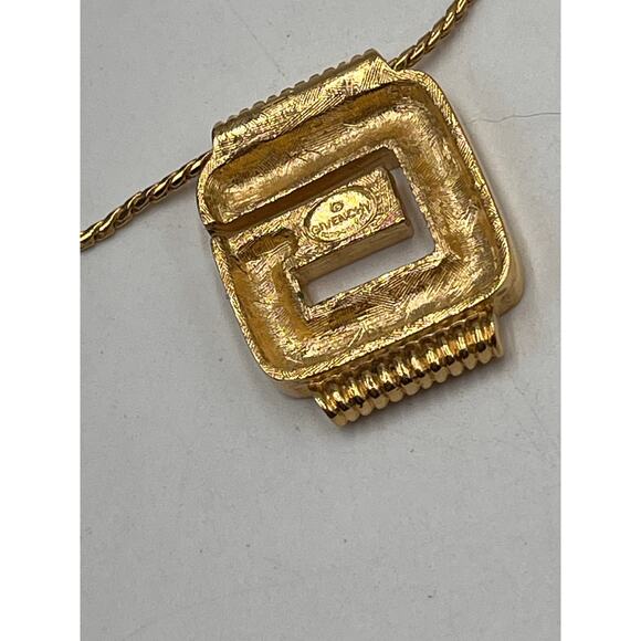 Givenchy Bijoux Paris New York Designer Gold Plated Cream Enamel G Necklace New - Picture 10 of 11